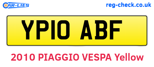 YP10ABF are the vehicle registration plates.