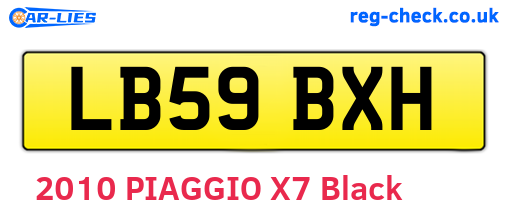 LB59BXH are the vehicle registration plates.