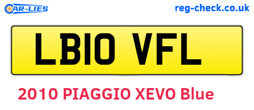 LB10VFL are the vehicle registration plates.