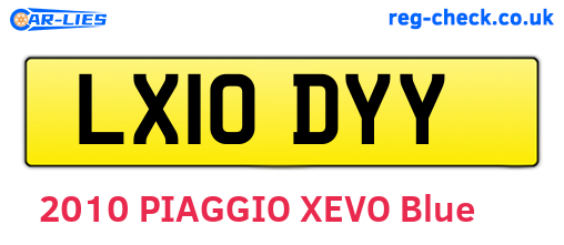 LX10DYY are the vehicle registration plates.