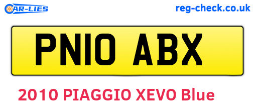 PN10ABX are the vehicle registration plates.