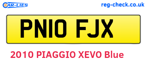 PN10FJX are the vehicle registration plates.