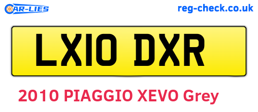 LX10DXR are the vehicle registration plates.