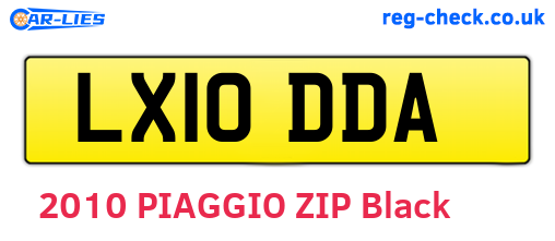LX10DDA are the vehicle registration plates.