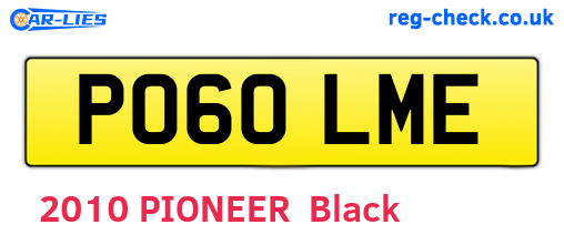 PO60LME are the vehicle registration plates.