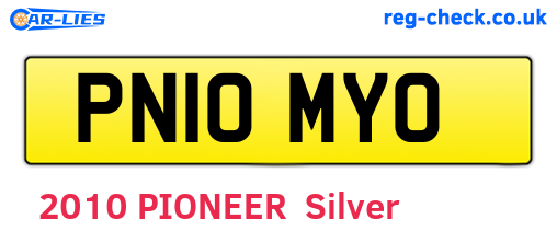 PN10MYO are the vehicle registration plates.
