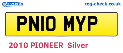 PN10MYP are the vehicle registration plates.