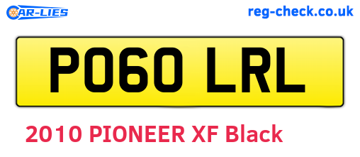 PO60LRL are the vehicle registration plates.