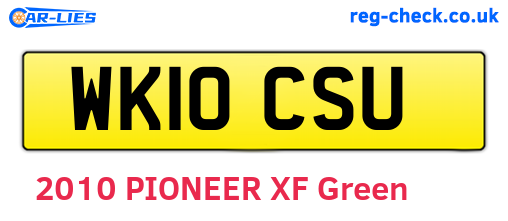 WK10CSU are the vehicle registration plates.
