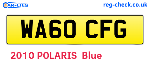 WA60CFG are the vehicle registration plates.