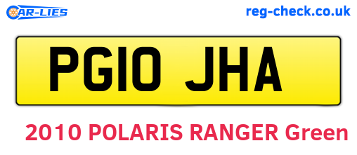 PG10JHA are the vehicle registration plates.