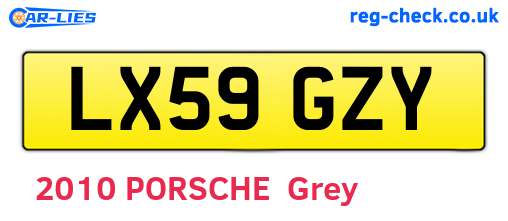 LX59GZY are the vehicle registration plates.