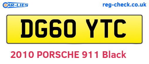 DG60YTC are the vehicle registration plates.