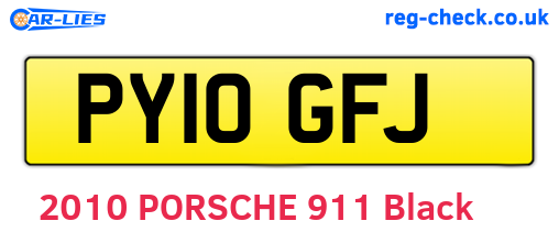 PY10GFJ are the vehicle registration plates.