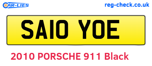 SA10YOE are the vehicle registration plates.