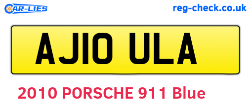 AJ10ULA are the vehicle registration plates.