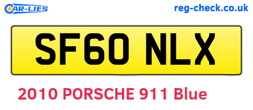 SF60NLX are the vehicle registration plates.