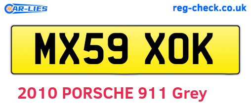 MX59XOK are the vehicle registration plates.