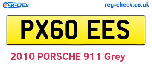 PX60EES are the vehicle registration plates.