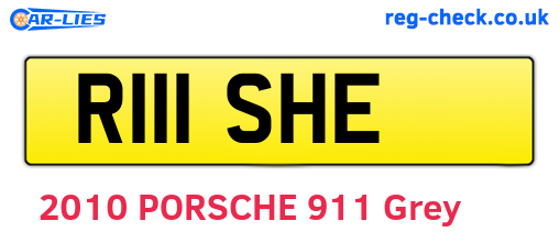 R111SHE are the vehicle registration plates.