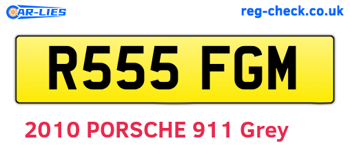 R555FGM are the vehicle registration plates.