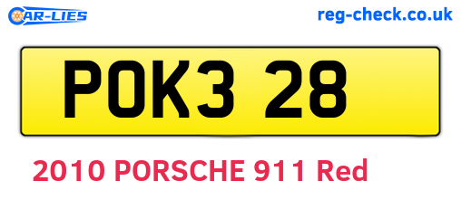 POK328 are the vehicle registration plates.