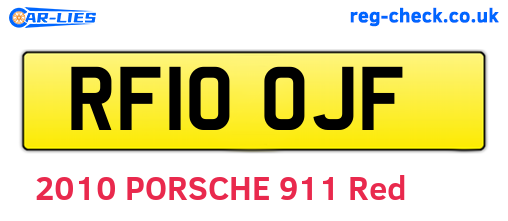 RF10OJF are the vehicle registration plates.