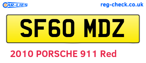 SF60MDZ are the vehicle registration plates.