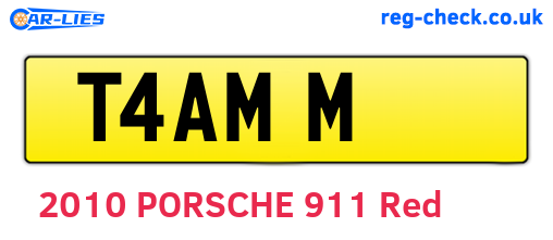 T4AMM are the vehicle registration plates.