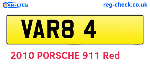 VAR84 are the vehicle registration plates.