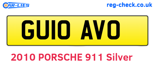 GU10AVO are the vehicle registration plates.