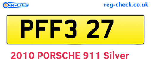PFF327 are the vehicle registration plates.