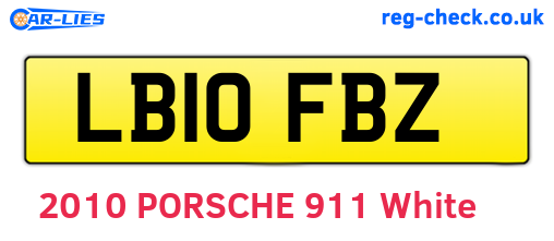 LB10FBZ are the vehicle registration plates.