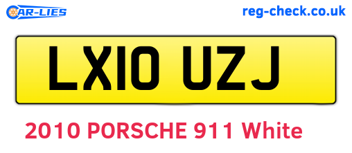 LX10UZJ are the vehicle registration plates.