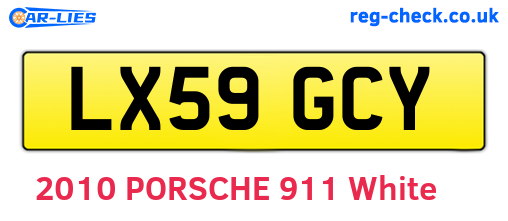LX59GCY are the vehicle registration plates.