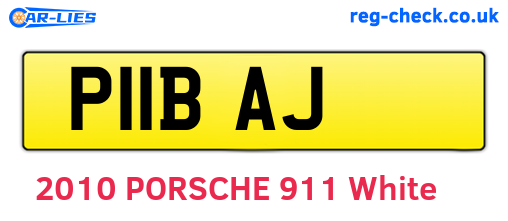 P11BAJ are the vehicle registration plates.