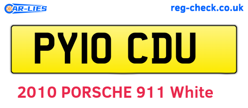 PY10CDU are the vehicle registration plates.