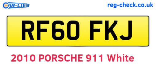 RF60FKJ are the vehicle registration plates.
