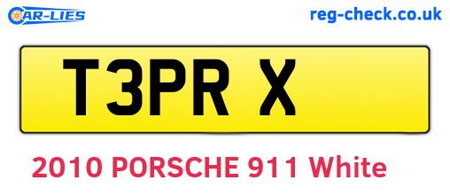 T3PRX are the vehicle registration plates.