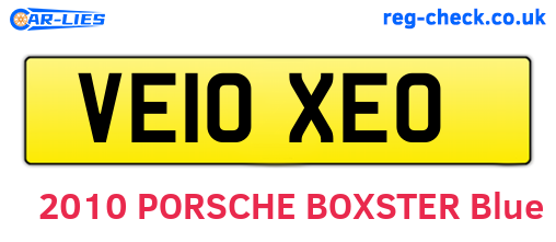 VE10XEO are the vehicle registration plates.