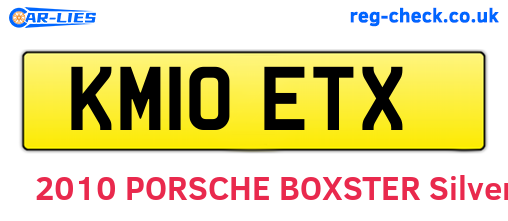 KM10ETX are the vehicle registration plates.
