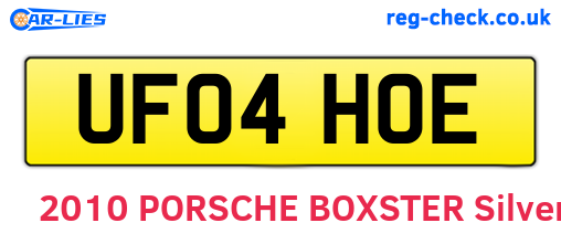 UF04HOE are the vehicle registration plates.