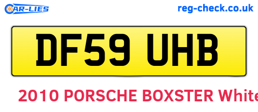 DF59UHB are the vehicle registration plates.