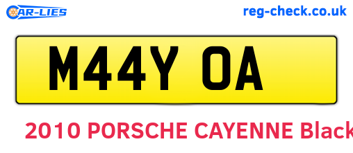 M44YOA are the vehicle registration plates.