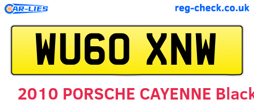 WU60XNW are the vehicle registration plates.