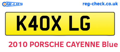 K40XLG are the vehicle registration plates.