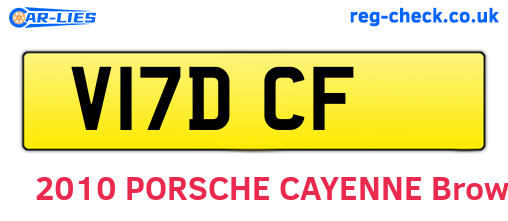 V17DCF are the vehicle registration plates.