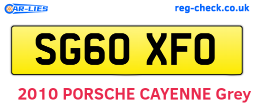 SG60XFO are the vehicle registration plates.