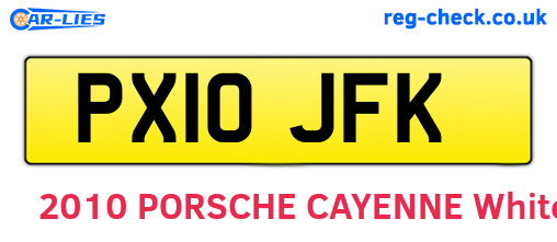 PX10JFK are the vehicle registration plates.