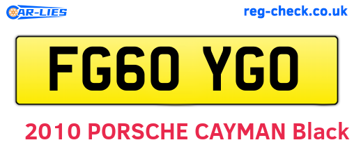 FG60YGO are the vehicle registration plates.